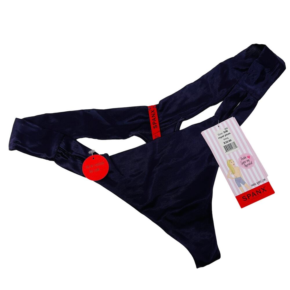 NEW! Spanx Thong Panties Underwear Royal Plum Shapewear - S / M
